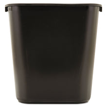 Load image into Gallery viewer, Rubbermaid Commercial Products FG295600BLA Plastic Resin Deskside Wastebasket, 7 Gallon/28 Quart, Black