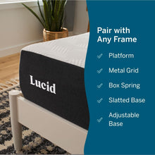 Load image into Gallery viewer, 10 Inch LUCID 2020 Gel Memory Foam Mattress - Medium Plush Feel - Hypoallergenic Bamboo Charcoal - Twin XL