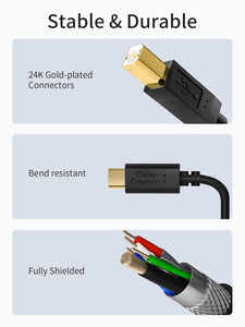 CableCreation USB C Printer Cable 1 m, USB C to Printer Cable USB C to B, Scanner Cable Printer Cable to USB C MIDI Cable for Yamaha Casio Digital Piano MIDI Controller DJ Controller, 3.3 ft Black