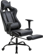 Load image into Gallery viewer, BestOffice Office Chair PC Gaming Chair Ergonomic Desk Chair Executive PU Leather Computer Chair Lumbar Support with Footrest Modern Task Rolling Swivel Racing Chair for Women&amp;Men, Black