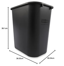 Load image into Gallery viewer, Rubbermaid Commercial Products FG295600BLA Plastic Resin Deskside Wastebasket, 7 Gallon/28 Quart, Black