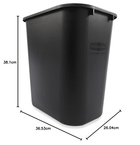 Rubbermaid Commercial Products FG295600BLA Plastic Resin Deskside Wastebasket, 7 Gallon/28 Quart, Black