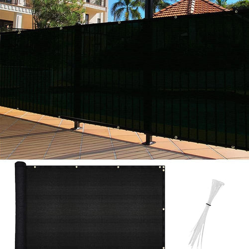 Auction 6' x 10' Balcony Privacy Screen Outdoor Fence Cover Weather Resistant Black UV Protection Shield for Porch Deck Backyard Wall Garden Yard Patio to Sun Shade