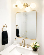 Load image into Gallery viewer, 5-Light Brass Flushmount / Bathroom Vanity Light