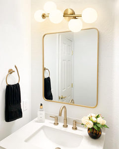 5-Light Brass Flushmount / Bathroom Vanity Light
