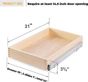 Mulush Pull Out Cabinet Organizer - 14”W x 21”D