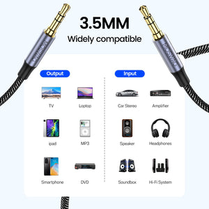 MOSWAG 10FT/3Meters 3.5mm Audio Aux Jack