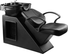 Load image into Gallery viewer, Ainfox Shampoo Barber Backwash Chair, ABS Plastic Shampoo Bowl Sink Chair for Spa Beauty Salon (Black)