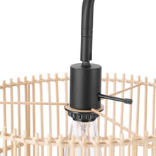 Load image into Gallery viewer, Barden 58&quot; Floor Lamp, Matte Black, Bamboo Shade, On/Off Rotary Switch on Socket