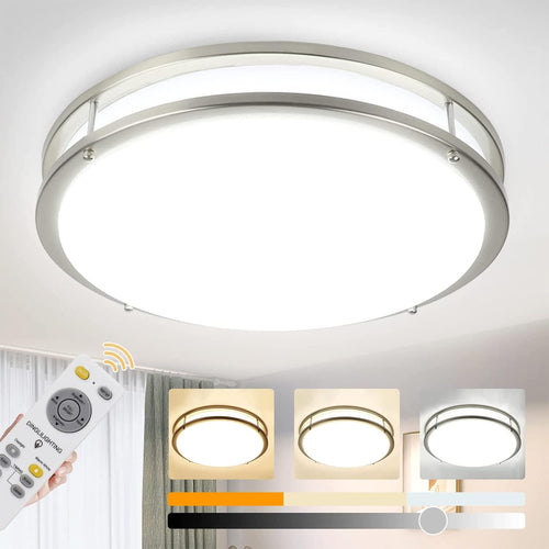 48W Dimmable Flush Mount LED Ceiling Light Fixture, 17.6