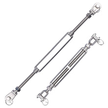 Load image into Gallery viewer, AOKOLL 1/2 x 6.5 Inch SS Jaw and Jaw Turnbuckles M12 Turnbuckle, 304 Stainless Steel, 2200 lbs Load (1PCS)