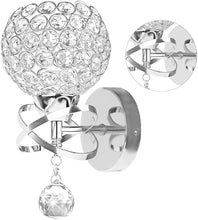 Load image into Gallery viewer, Silver Crystal Wall Sconce, Set of 2