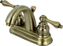 Load image into Gallery viewer, Kingston Brass Restoration 4 in. Centerset Bathroom Faucet, Antique Brass