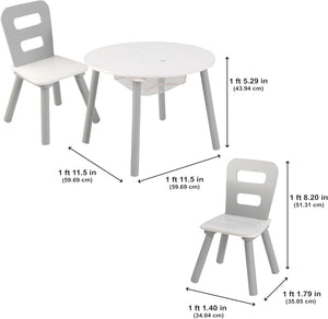 Auction KidKraft Round Table and Chair Set, White/Gray