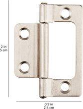 Load image into Gallery viewer, Amazon Basics Non-Mortise Hinges, 2&quot; x 0.9&quot;, Satin Nickel, 10 Pack