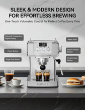 Load image into Gallery viewer, 1.8 L Espresso Machine 20 Bar, Stainless Steel Espresso Maker Professional Coffee Maker with Power Steam &amp; LED Display for Home Barista, Americano, Latte, Cappuccino Machine
