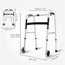 Load image into Gallery viewer, Auction MAYQMAY Adjustable Height Wheeled Walker, One-Button Folding Walker, Lightweight Standard Walkers for Seniors, 396 lbs Weight Capacity