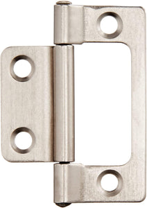 Amazon Basics Non-Mortise Hinges, 2" x 0.9", Satin Nickel, 10 Pack