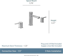 Load image into Gallery viewer, Align Chrome Two-Handle High Arc Bathroom Faucet, Brushed Nickel