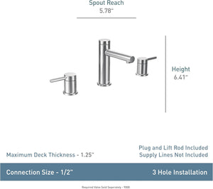 Align Chrome Two-Handle High Arc Bathroom Faucet, Brushed Nickel