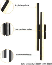 Load image into Gallery viewer, Modern Wall Sconce, 10W Black LED Wall Light, 18.89 Inches Aluminum Wall Sconce Lighting for Stairs, Living Room, Bed Room, Aisle, Hallway
