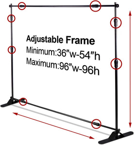 AkTop 8x8 ft Heavy Duty Backdrop Banner Stand Kit, Adjustable Photography Step and Repeat Stand for Parties, Portable Trade Show Photo Booth Background with Carrying Bag