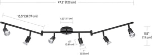 Globe Electric 59693 Payton 6 Foldable Track Lighting Painted, Matte Black