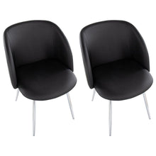 Load image into Gallery viewer, Fran Arm Chair with Black Cushion in Chrome (Set of 2)