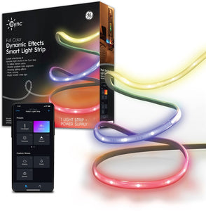 GE - CYNC 16 foot Indoor Bluetooth/Wi-Fi Color Changing Smart LED Light Strip - Full Color
