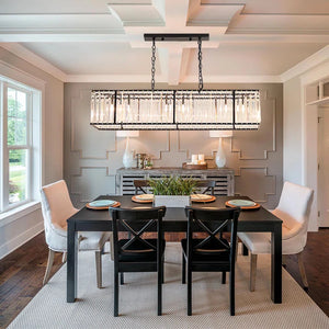 6 - Light Dimmable Kitchen Island Square / Rectangle Chandelier