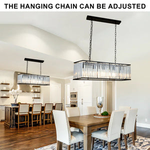 6 - Light Dimmable Kitchen Island Square / Rectangle Chandelier