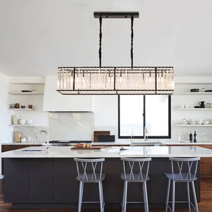 6 - Light Dimmable Kitchen Island Square / Rectangle Chandelier