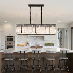 6 - Light Dimmable Kitchen Island Square / Rectangle Chandelier