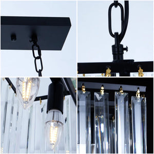 6 - Light Dimmable Kitchen Island Square / Rectangle Chandelier