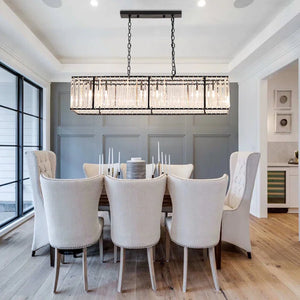 6 - Light Dimmable Kitchen Island Square / Rectangle Chandelier