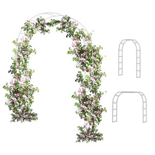 Load image into Gallery viewer, 7.8 Ft White Wedding Arch, Free Combination Metal Arch Arbour for Outside Ceremony or Garden Arch Trellis for Climbing Plants