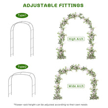 Load image into Gallery viewer, 7.8 Ft White Wedding Arch, Free Combination Metal Arch Arbour for Outside Ceremony or Garden Arch Trellis for Climbing Plants