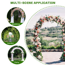 Load image into Gallery viewer, 7.8 Ft White Wedding Arch, Free Combination Metal Arch Arbour for Outside Ceremony or Garden Arch Trellis for Climbing Plants