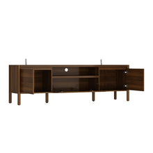 Load image into Gallery viewer, 70.9'' Walnut TV Stand With Rubber Wood Legs, Thickened Top And Adjustable Shelves, Modern Entertainment Centre With Storage Cabinets