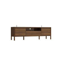 Load image into Gallery viewer, 70.9'' Walnut TV Stand With Rubber Wood Legs, Thickened Top And Adjustable Shelves, Modern Entertainment Centre With Storage Cabinets