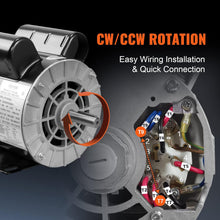 Load image into Gallery viewer, Auction VEVOR 2HP SPL Air Compressor Electric Motor, 115/230V, 15/7.5Amps, 56 Frame 3450RPM, 5/8&quot; Keyed Shaft, CW/CCW Rotation, 1.88&quot; Shaft Length for Air Compressors