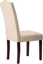 Load image into Gallery viewer, Contemporary Beige Fabric Dining Chairs Set of 2 with Arched Backrest