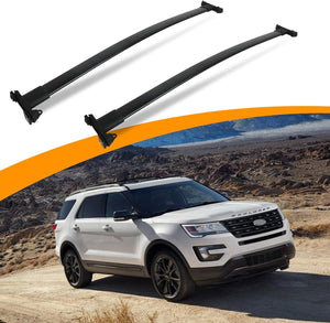Acmex Roof Cross Bars Compatible with 2011-2019 Explorer, Locking Cargo Cross Bars, Luggage Rack, Compatible with Raised Side Rails, 200lbs Max Load Capacity, Cargo Accessories