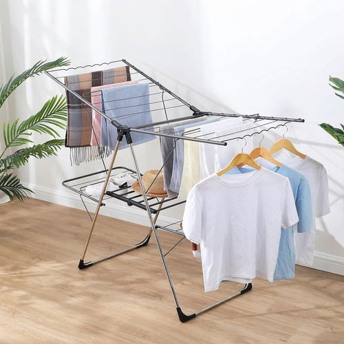 APEXCHASER Clothes Drying Rack, Foldable 2-Level Laundry Racks for Drying Clothes