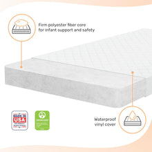 Load image into Gallery viewer, Auction Dream On Me Sunset 3” Extra Firm Fiber Crib Mattress, Greenguard Gold Certified, Waterproof Vinyl Cover, Baby Mattresses for Cribs, Fits Mini and Portable Cribs