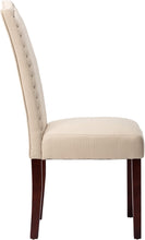 Load image into Gallery viewer, Contemporary Beige Fabric Dining Chairs Set of 2 with Arched Backrest