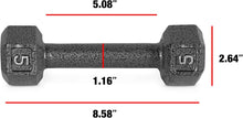 Load image into Gallery viewer, Set of 2 CAP Barbell Cast Iron 5 lb Hex Dumbbell