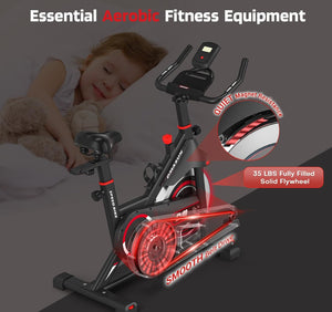 DMASUN Exercise Bike, Indoor Cycling Bike Stationary, Cycle Bike with Comfortable Seat Cushion, Digital Display with Pulse