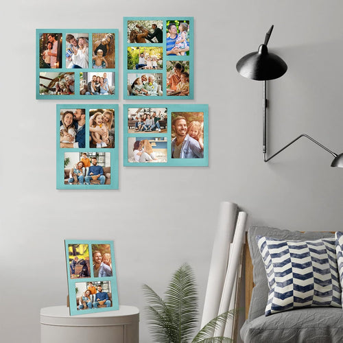 Picture Frame 5 Openings Wooden Photo Frame 4x6 Collage Photo Frame Multiple Family Photo Frame for Desktop Display Wall Mount