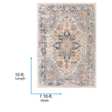 Load image into Gallery viewer, 7'10" x 10' Huntington Beach Grey/Multi Traditional Indoor Area Rug
